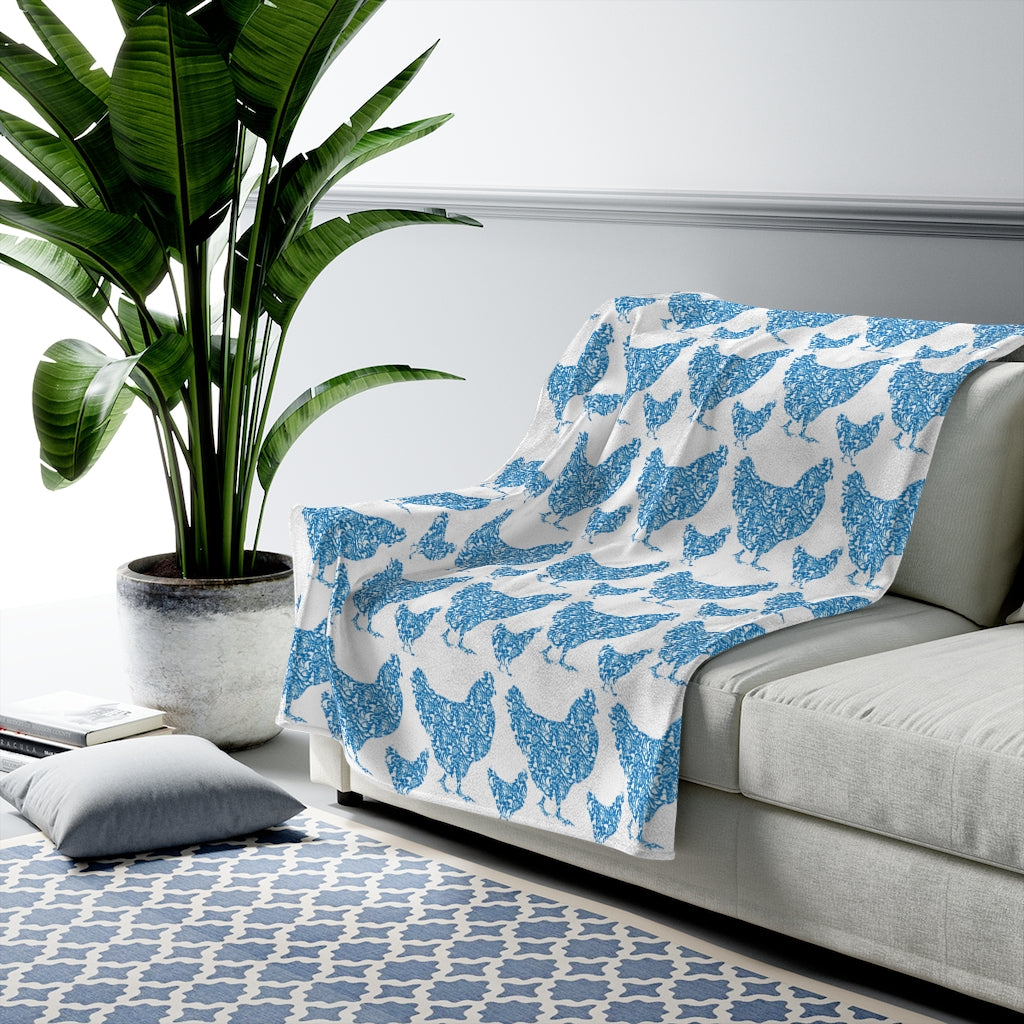 Chicken Print Velveteen Plush Blanket