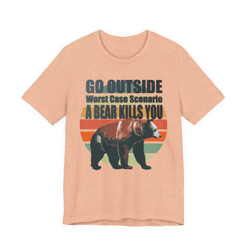 Go Outside Bear Graphic Tee — Funny Outdoor Camping T-Shirt