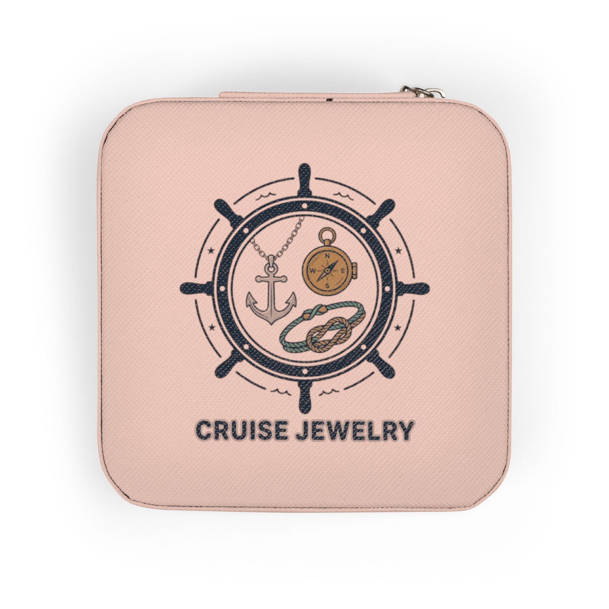 Cruise Jewelry Travel Case — Compact Pink Necklace & Earring Organizer