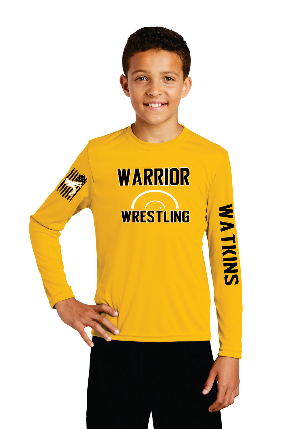 Warrior Wrestling Half Mat Long Sleeve Tee - Youth & Adult