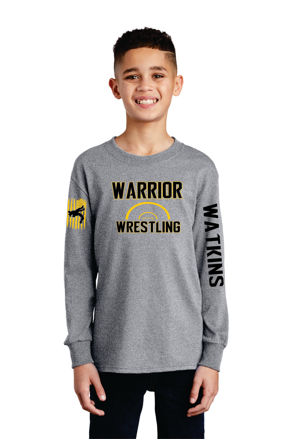 Warrior Wrestling Half Mat Long Sleeve Tee - Youth & Adult