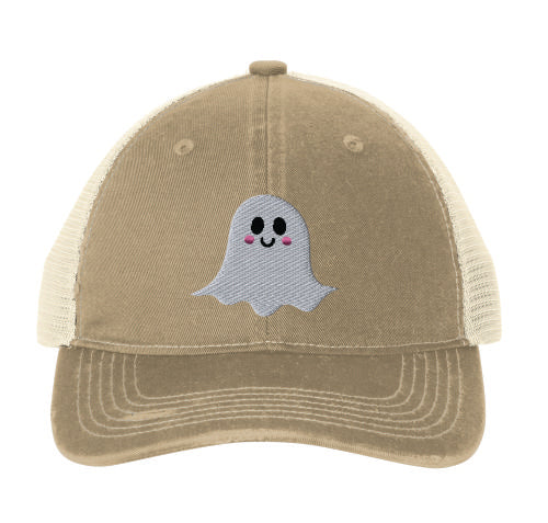 Embroidered Ghost Khaki Hat