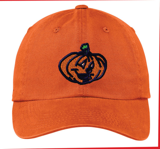 Pumpkin Embroidered Pigment Dyed Cap
