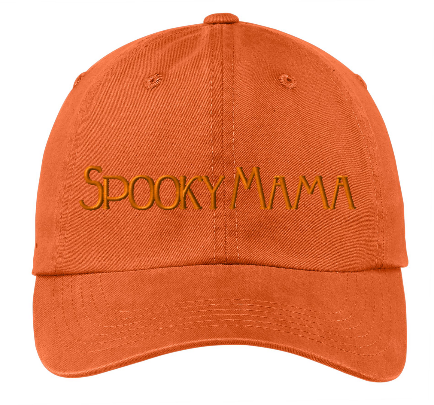 Spooky Mama Embroidered Pigment Dyed Cap