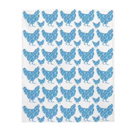 Chicken Print Velveteen Plush Blanket